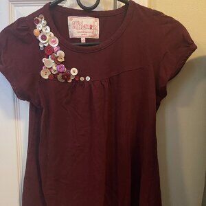 T Shirt with Sewn on Buttons